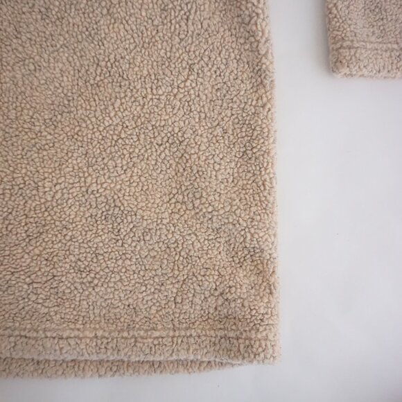 Vintage Marshlands Canada Beige Sherpa Wolf Embroidered Quarter Zip Fleece Large - Picture 5 of 10